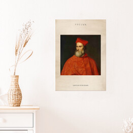 Plakat samoprzylepny Tycjan "Kardynał Pietro Bembo" - reprodukcja z napisem. Plakat z passe partout