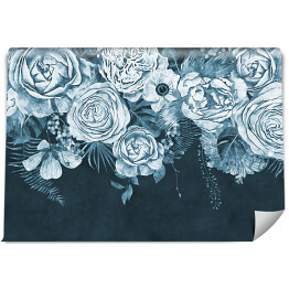 Fototapeta winylowa zmywalna Wiszące kwiaty na ciemnym tle - niebieskie