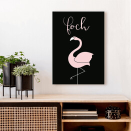 Obraz klasyczny "Foch" z flamingiem - typografia