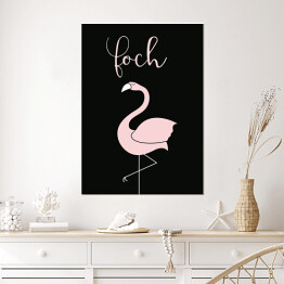 Plakat samoprzylepny "Foch" z flamingiem - typografia
