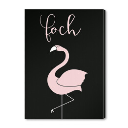 Obraz na płótnie "Foch" z flamingiem - typografia