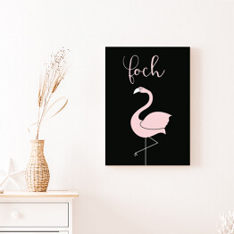Obraz klasyczny "Foch" z flamingiem - typografia