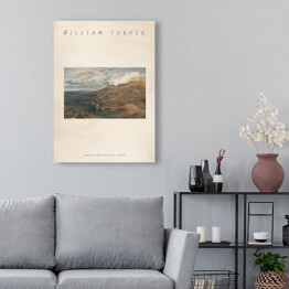 Obraz na płótnie William Turner "Dartmoor - źródło rzek Tamar i Torridge" - reprodukcja z napisem. Plakat z passe partout