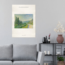 Plakat Claude Monet "Droga w Vetheuil" - reprodukcja z napisem. Plakat z passe partout