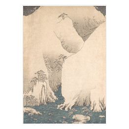 Plakat samoprzylepny Tryptyk II. Wąwóz Kiso w śniegu. Utugawa Hiroshige Reprodukcja obrazu