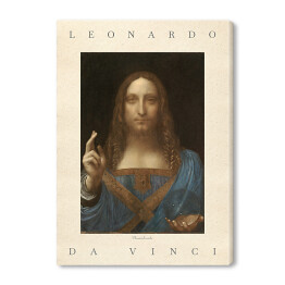 Leonardo da Vinci "Zbawiciel świata" - reprodukcja z napisem. Plakat z passe partout