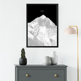 Obraz w ramie Makalu - minimalistyczne szczyty górskie