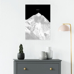 Plakat Makalu - minimalistyczne szczyty górskie