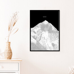 Plakat w ramie Makalu - minimalistyczne szczyty górskie