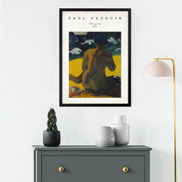 Obraz w ramie Paul Gauguin "Kobieta przy morzu" - reprodukcja z napisem. Plakat z passe partout