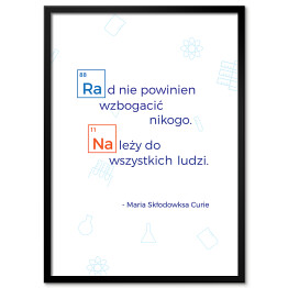 Plakat w ramie Typografia - cytat Maria Skłodowska- Curie 