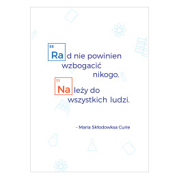 Plakat samoprzylepny Typografia - cytat Maria Skłodowska- Curie 