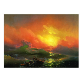Plakat samoprzylepny Pejzaż morski. Dziewiąta fala Ivan Aivazovsky. Reprodukcja obrazu
