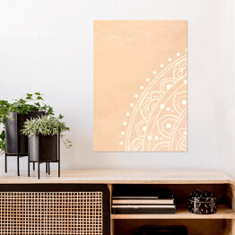 Plakat samoprzylepny Jasna mandala na brzoskwiniowym tle - styl orientalny