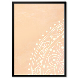 Plakat w ramie Jasna mandala na brzoskwiniowym tle - styl orientalny