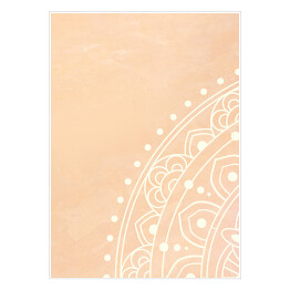 Plakat Jasna mandala na brzoskwiniowym tle - styl orientalny