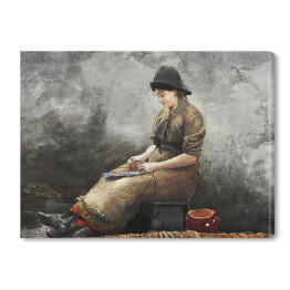 Obraz na płótnie Winslow Homer. A Fishergirl Baiting Lines. Reprodukcja