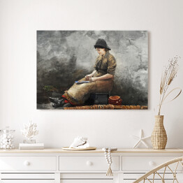 Obraz na płótnie Winslow Homer. A Fishergirl Baiting Lines. Reprodukcja