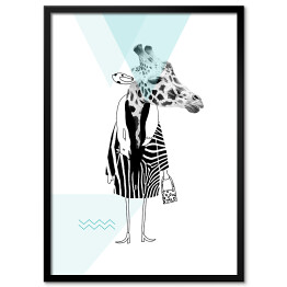 Plakat w ramie Zwierzęta w ludzkiej postaci - żyrafa