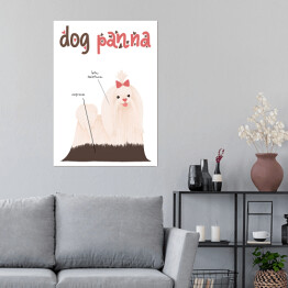 Plakat samoprzylepny Kawa z psem - dog panna