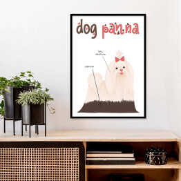 Plakat w ramie Kawa z psem - dog panna