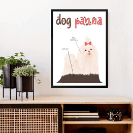Obraz w ramie Kawa z psem - dog panna