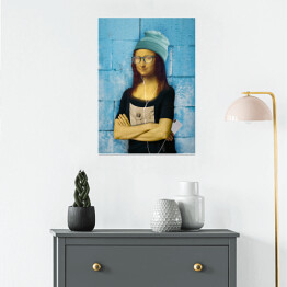 Plakat samoprzylepny Hipsterska Mona Lisa