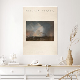 Plakat samoprzylepny illiam Turner "Staffa, Fingal's Cave" - reprodukcja z napisem. Plakat z passe partout