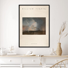 Plakat w ramie illiam Turner "Staffa, Fingal's Cave" - reprodukcja z napisem. Plakat z passe partout