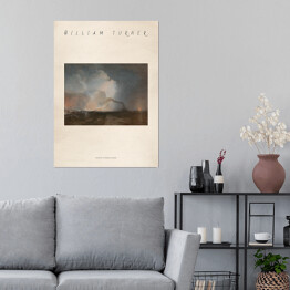 Plakat samoprzylepny illiam Turner "Staffa, Fingal's Cave" - reprodukcja z napisem. Plakat z passe partout