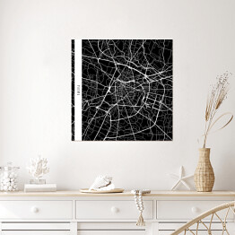 Plakat samoprzylepny Mapa miast świata - Padwa - czarna