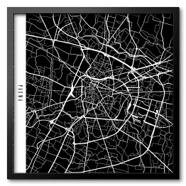 Obraz w ramie Mapa miast świata - Padwa - czarna