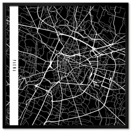 Plakat w ramie Mapa miast świata - Padwa - czarna