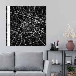 Plakat samoprzylepny Mapa miast świata - Padwa - czarna