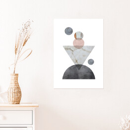 Plakat samoprzylepny Szaro różowa abstrakcja z kołami
