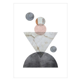 Plakat samoprzylepny Szaro różowa abstrakcja z kołami