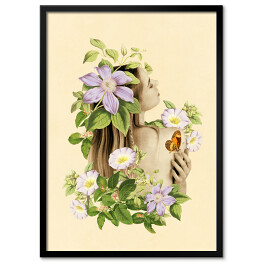 Plakat w ramie Dziewczyna z motylem 