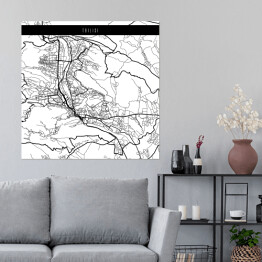 Plakat samoprzylepny Mapa miast świata - Tbilisi - biała
