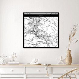 Plakat w ramie Mapa miast świata - Tbilisi - biała