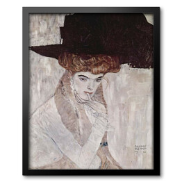 Obraz w ramie Gustav Klimt "Dama w kapeluszu z czarnym piórem" - reprodukcja