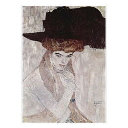 Plakat samoprzylepny Gustav Klimt "Dama w kapeluszu z czarnym piórem" - reprodukcja