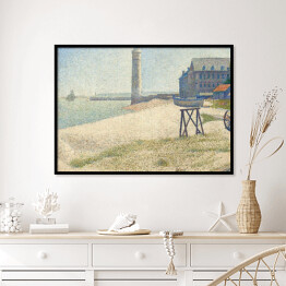 Plakat w ramie Georges Seurat "Latarnia morska w Honfleur" - reprodukcja