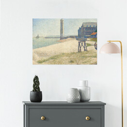 Plakat samoprzylepny Georges Seurat "Latarnia morska w Honfleur" - reprodukcja