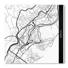 Obraz na płótnie Mapa miast świata - Monako - biała