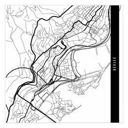 Plakat samoprzylepny Mapa miast świata - Monako - biała