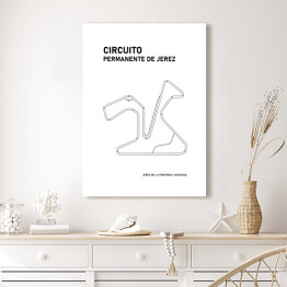 Obraz na płótnie Circuito Permanente De Jerez - Tory wyścigowe Formuły 1 - białe tło