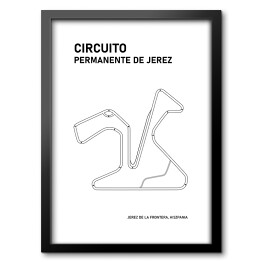 Obraz w ramie Circuito Permanente De Jerez - Tory wyścigowe Formuły 1 - białe tło