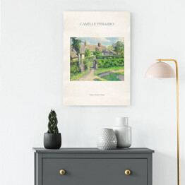 Obraz na płótnie Camille Pissarro "Domy w Peasant Eragny" - reprodukcja z napisem. Plakat z passe partout