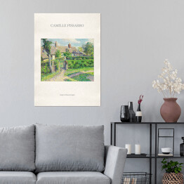 Plakat samoprzylepny Camille Pissarro "Domy w Peasant Eragny" - reprodukcja z napisem. Plakat z passe partout