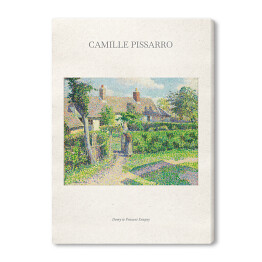 Obraz na płótnie Camille Pissarro "Domy w Peasant Eragny" - reprodukcja z napisem. Plakat z passe partout